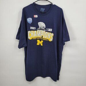 Blue Big Champion 2021 Michigan Graphic Print T-Shirt Big Tall Cotton XXL Men